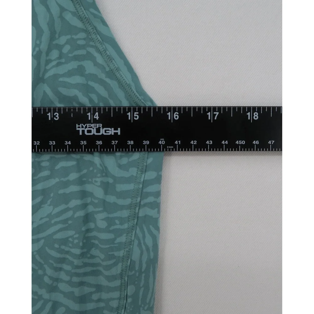 Athleta Racerback Tank Top Teal Green Animal Print Activewear Womens Small‎